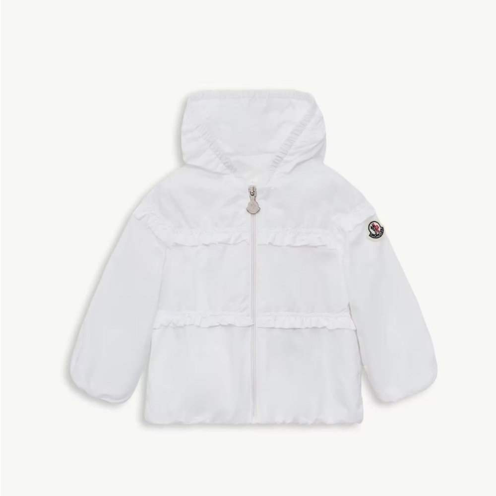 Moncler Hiti Hooded White Rain Jacket Size 2T